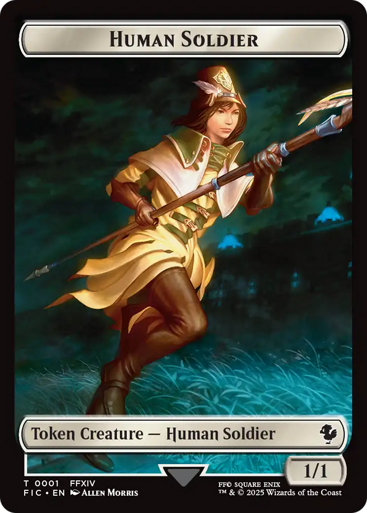 Human Soldier // Hero (0033) Double-Sided Token (Surge Foil) [FINAL FANTASY Commander Tokens] | Local Legends