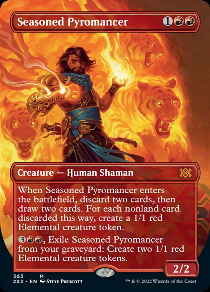 Seasoned Pyromancer (Borderless Alternate Art) [Double Masters 2022] | Local Legends