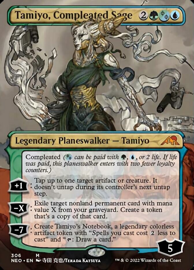 Tamiyo, Compleated Sage (Borderless) [Kamigawa: Neon Dynasty] | Golgari Games