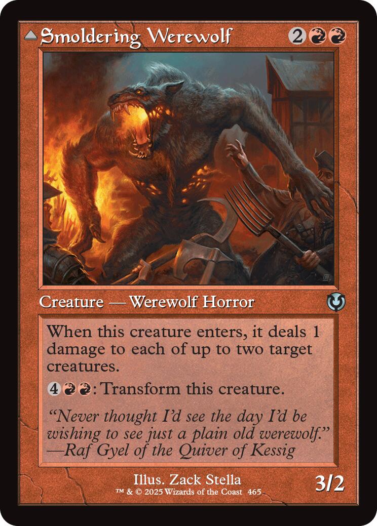 Smoldering Werewolf // Erupting Dreadwolf (Retro Frame) [Innistrad Remastered] | Local Legends