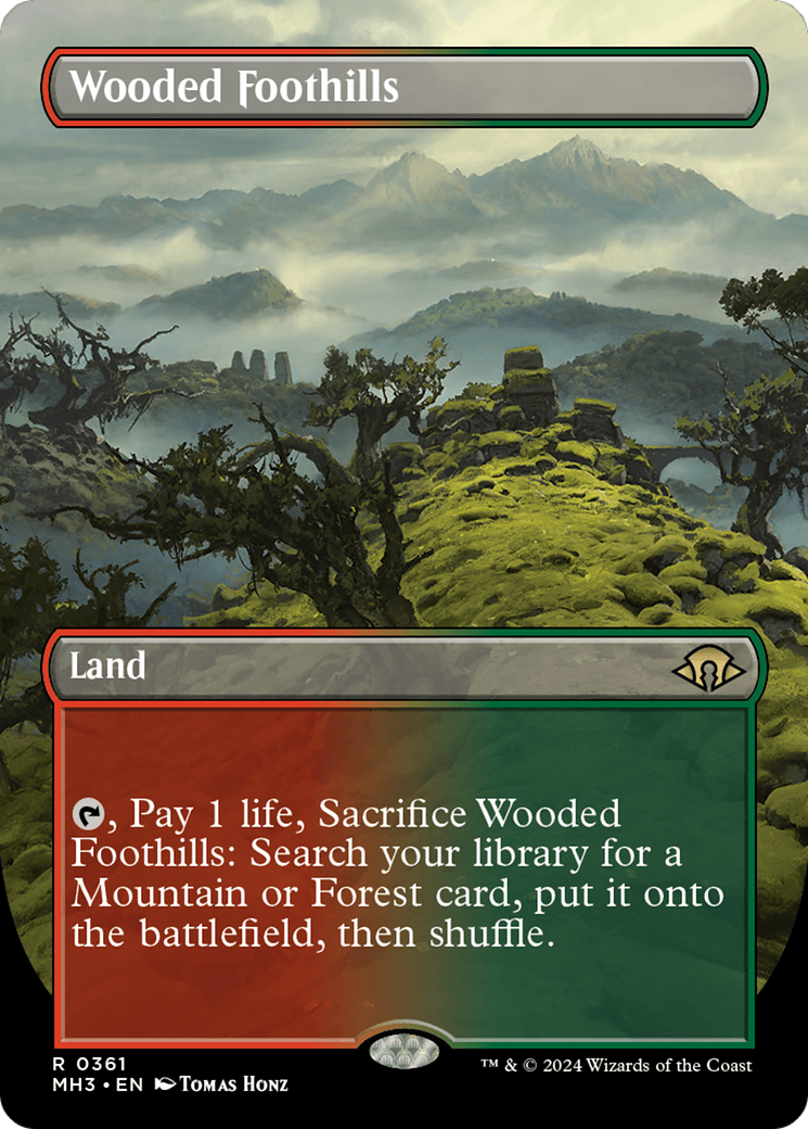 Wooded Foothills (Borderless) [Modern Horizons 3] | Golgari Games