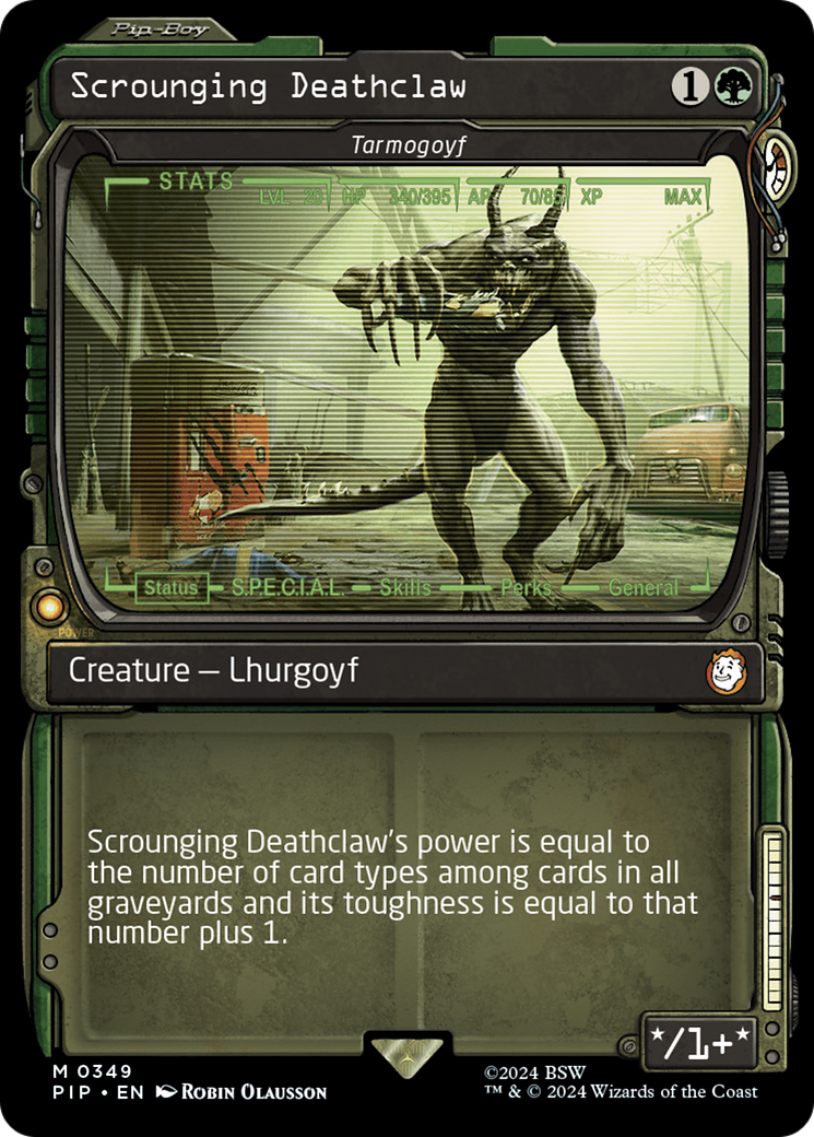 Scrounging Deathclaw - Tarmogoyf (Showcase) [Fallout] | Local Legends