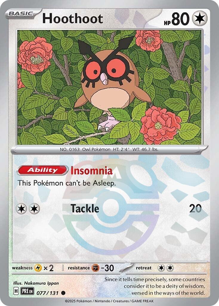 Hoothoot (077/131) (Master Ball Pattern) [Scarlet & Violet: Prismatic Evolutions] | Local Legends