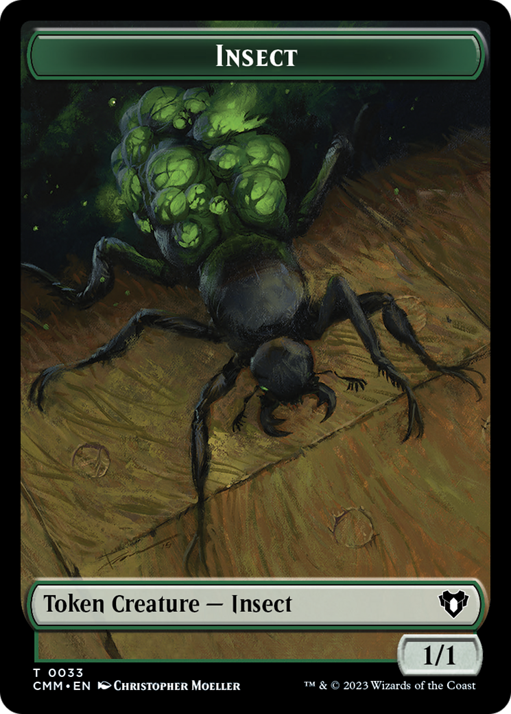 Spirit (0010) // Insect Double-Sided Token [Commander Masters Tokens] | Golgari Games