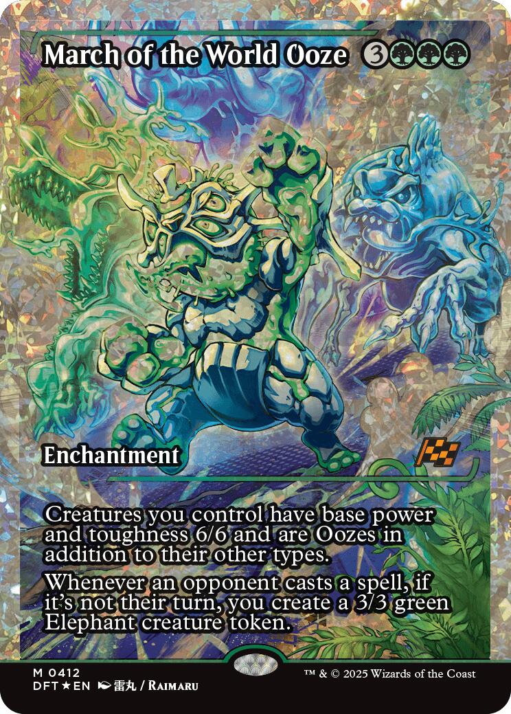 March of the World Ooze (Showcase Fracture Foil) (Japanese) [Aetherdrift] | Local Legends