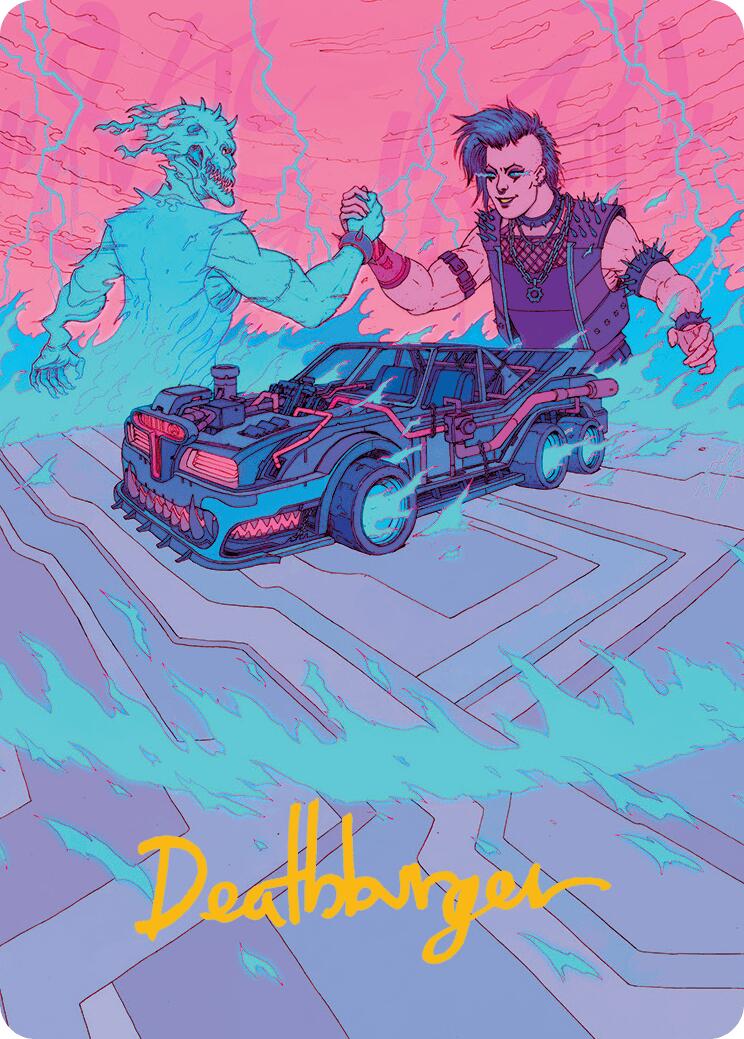 Demonic Junker Art Card (Gold-Stamped Signature) [Aetherdrift Art Series] | Local Legends