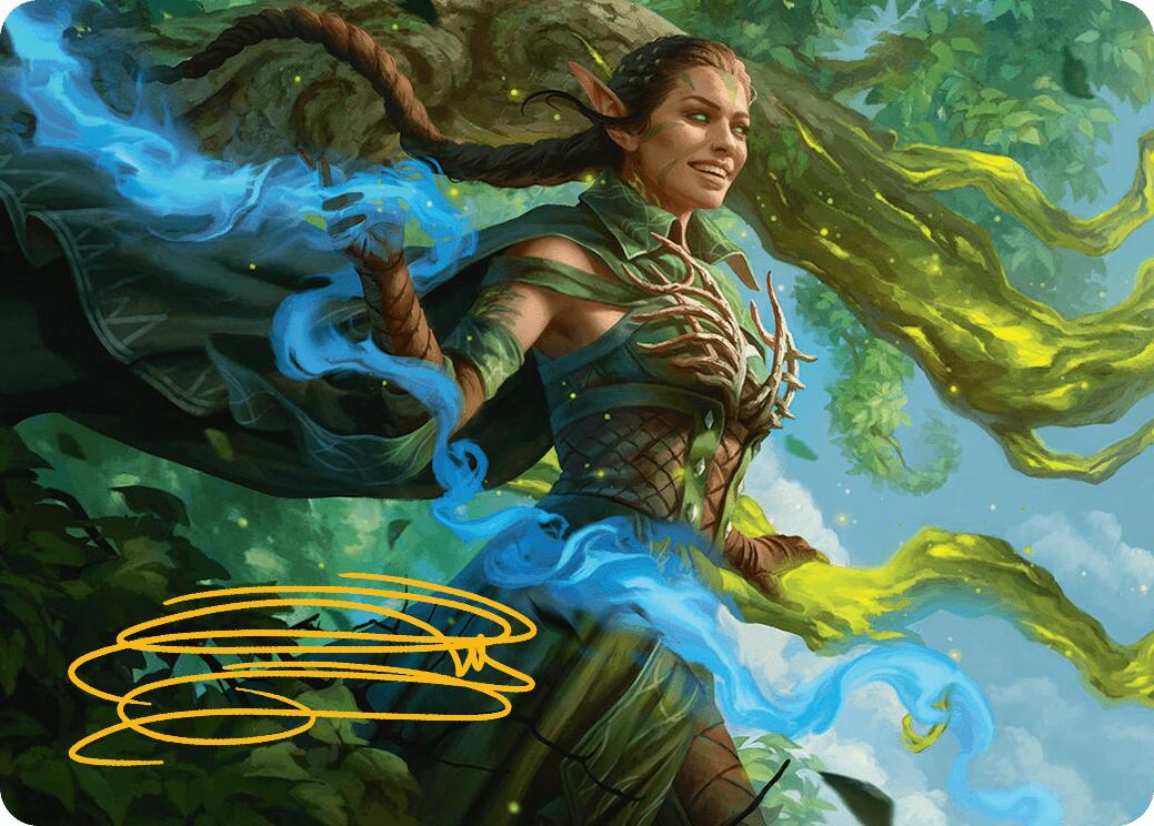 Nissa, Worldsoul Speaker Art Card (Gold-Stamped Signature) [Aetherdrift Art Series] | Local Legends