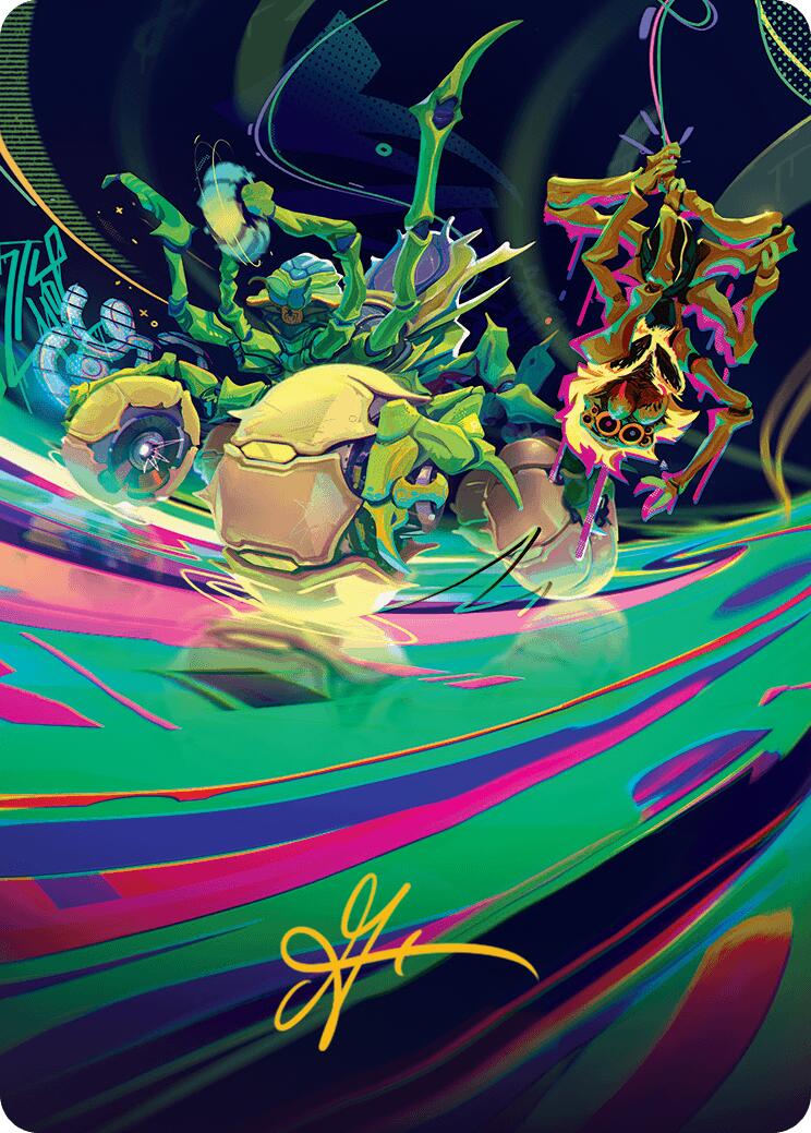 Thundering Broodwagon Art Card (Gold-Stamped Signature) [Aetherdrift Art Series] | Local Legends