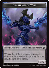 Champion of Wits // Zombie (0003) Double-Sided Token [Aetherdrift Tokens] | Local Legends