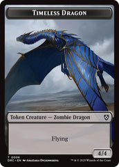 Timeless Dragon // Zombie (0003) Double-Sided Token [Aetherdrift Tokens] | Local Legends