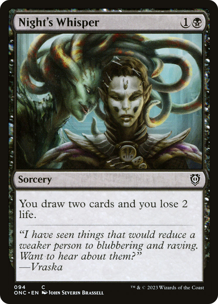 Night's Whisper [Phyrexia: All Will Be One Commander] | Local Legends