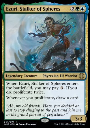 Ezuri, Stalker of Spheres (Promo Pack) [Phyrexia: All Will Be One Promos] | Local Legends