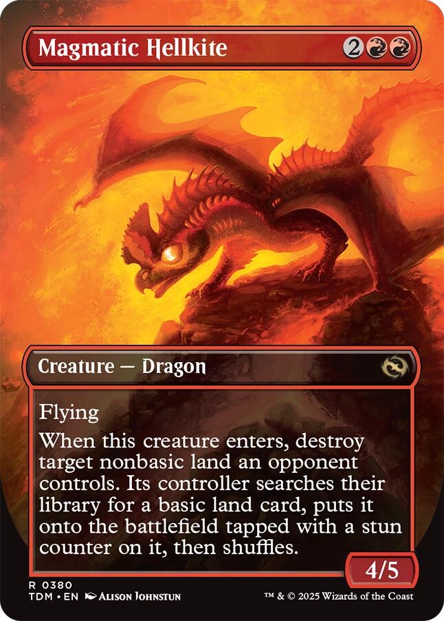 Magmatic Hellkite (Borderless) [Tarkir: Dragonstorm] | Local Legends