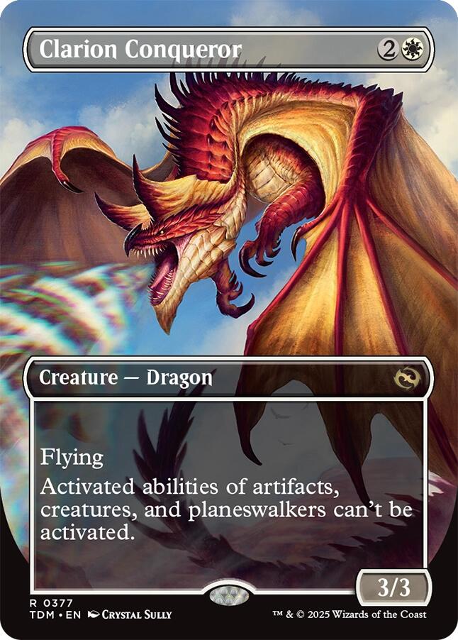 Clarion Conqueror (Borderless) [Tarkir: Dragonstorm] | Local Legends