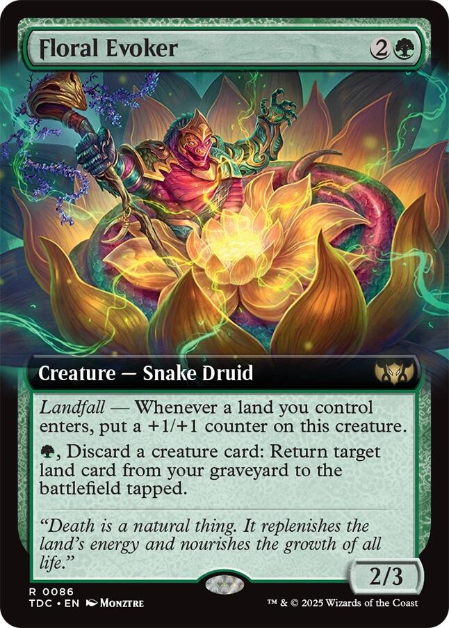 Floral Evoker (Extended Art) [Tarkir: Dragonstorm Commander] | Local Legends