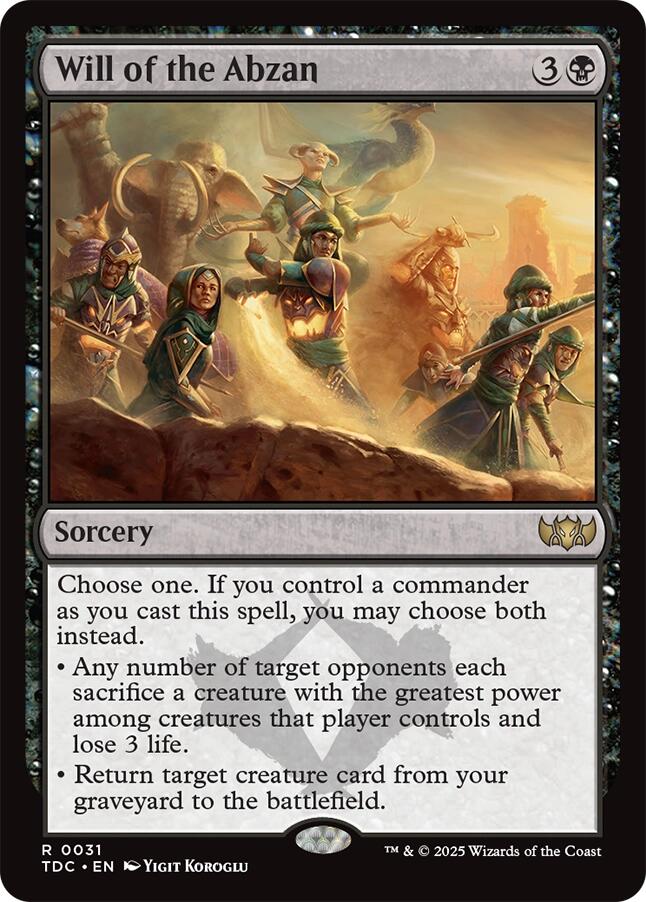 Will of the Abzan [Tarkir: Dragonstorm Commander] | Local Legends
