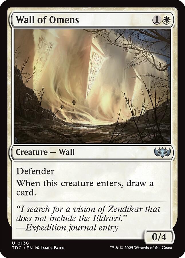 Wall of Omens [Tarkir: Dragonstorm Commander] | Local Legends