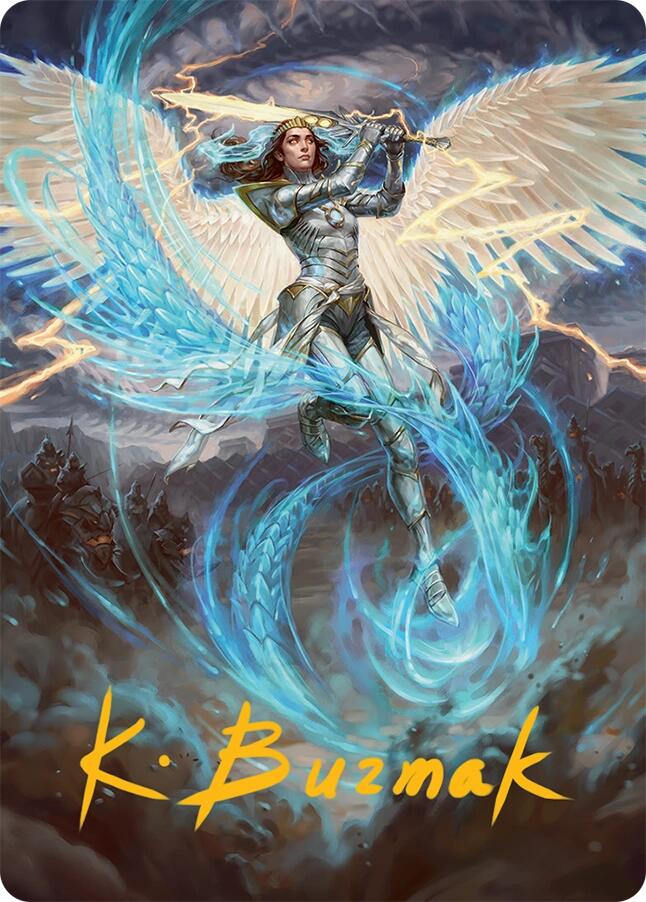 Elspeth, Storm Slayer Art Card (49/54) (Gold-Stamped Signature) [Tarkir: Dragonstorm Art Series] | Local Legends
