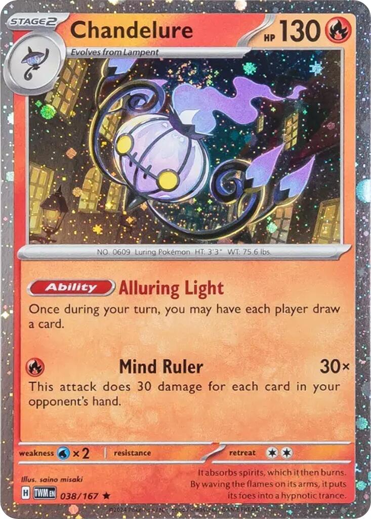 Chandelure (038/167) (Cosmos Holo) [Scarlet & Violet: Twilight Masquerade] | Local Legends