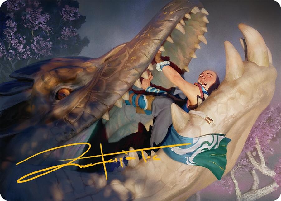 Jaws of Defeat Art Card (53/54) (Gold-Stamped Signature) [Tarkir: Dragonstorm Art Series] | Local Legends