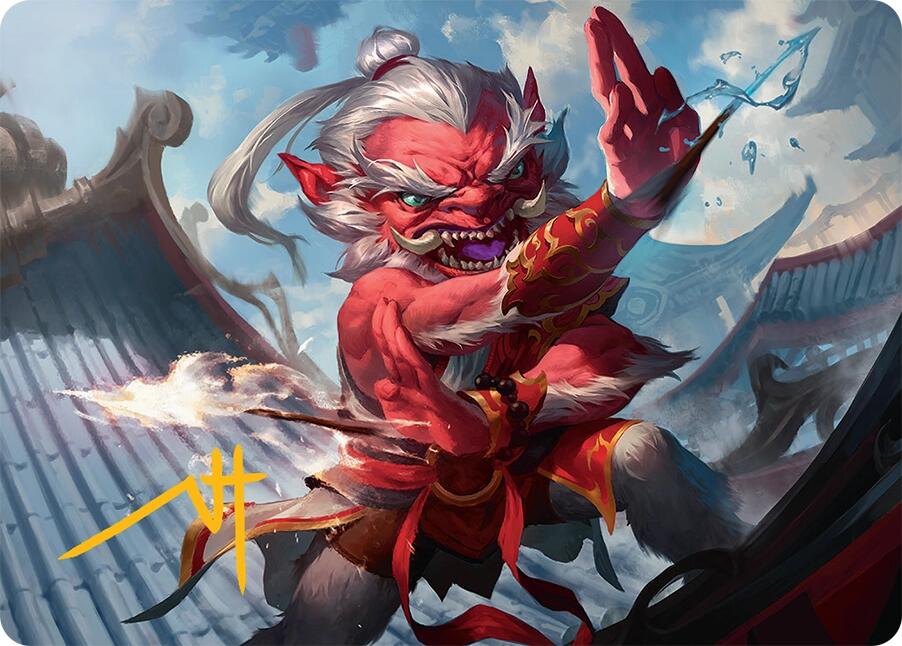 Devoted Duelist Art Card (15/54) (Gold-Stamped Signature) [Tarkir: Dragonstorm Art Series] | Local Legends