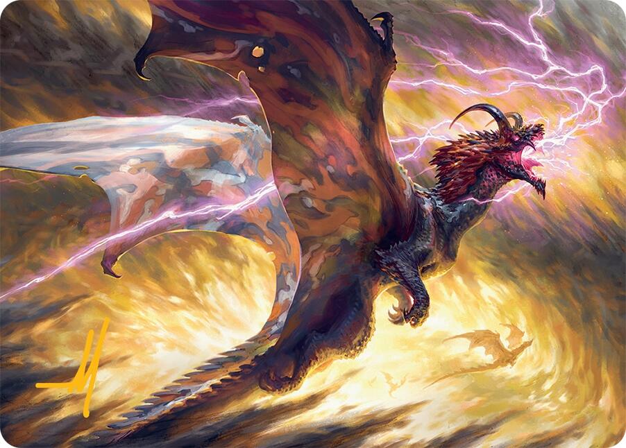 Stormscale Scion Art Card (17/54) (Gold-Stamped Signature) [Tarkir: Dragonstorm Art Series] | Local Legends