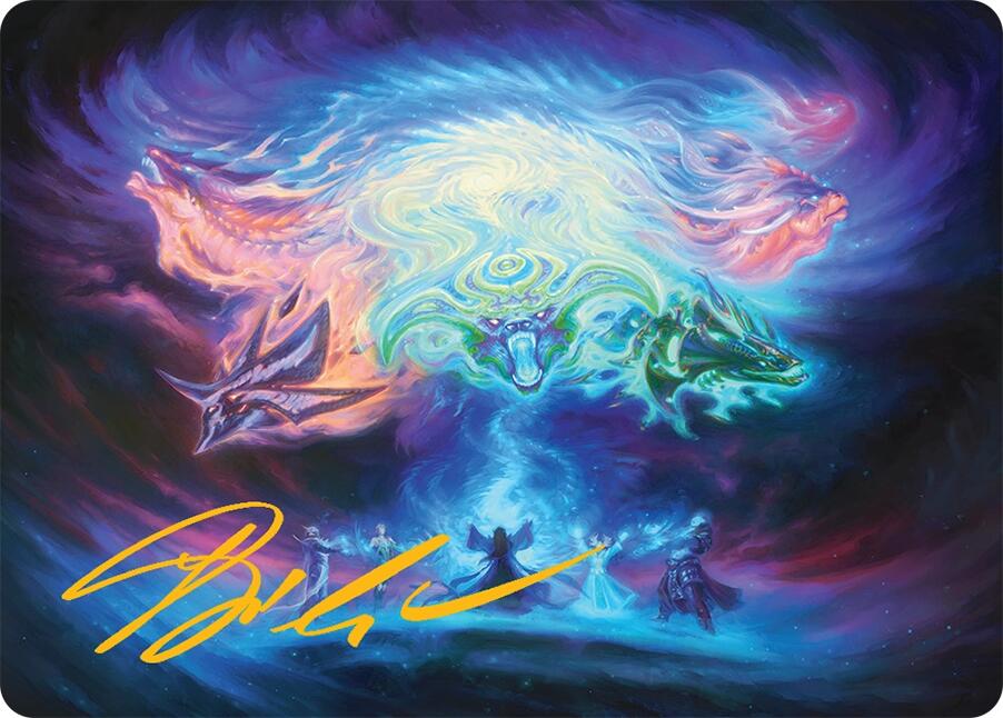 Call the Spirit Dragons Art Card (21/54) (Gold-Stamped Signature) [Tarkir: Dragonstorm Art Series] | Local Legends