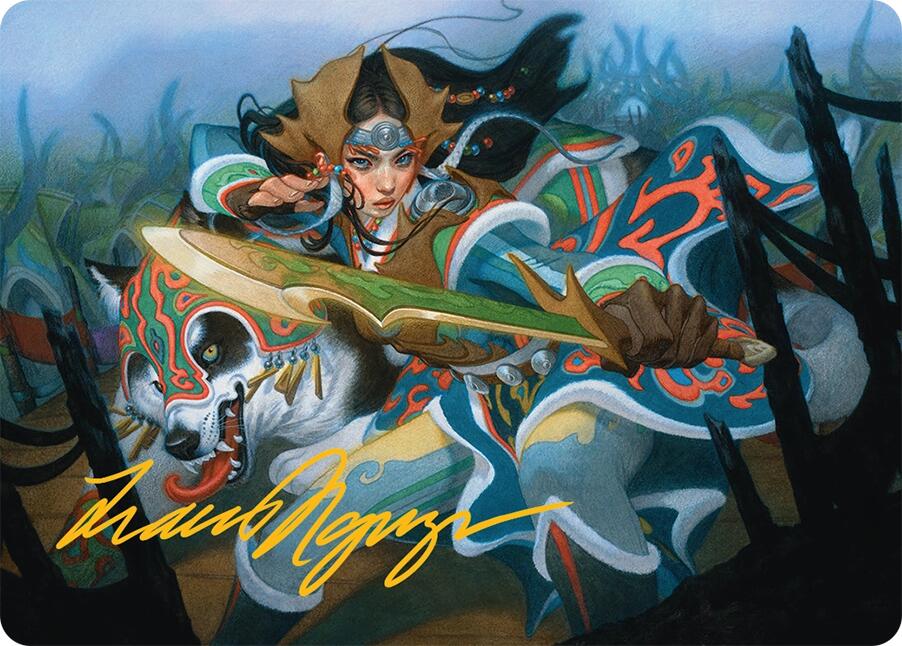 Eshki Dragonclaw Art Card (23/54) (Gold-Stamped Signature) [Tarkir: Dragonstorm Art Series] | Local Legends