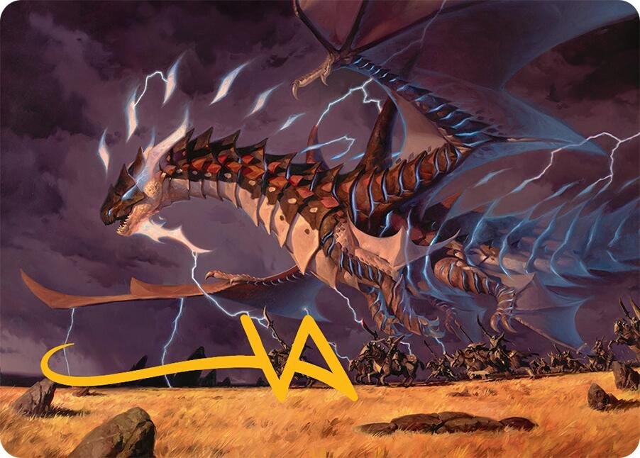 Neriv, Heart of the Storm Art Card (25/54) (Gold-Stamped Signature) [Tarkir: Dragonstorm Art Series] | Local Legends