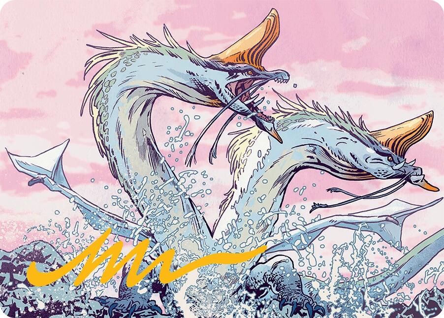 Twinmaw Stormbrood Art Card (39/54) (Gold-Stamped Signature) [Tarkir: Dragonstorm Art Series] | Local Legends