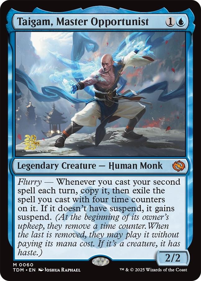 Taigam, Master Opportunist [Tarkir: Dragonstorm Prerelease Promos] | Local Legends