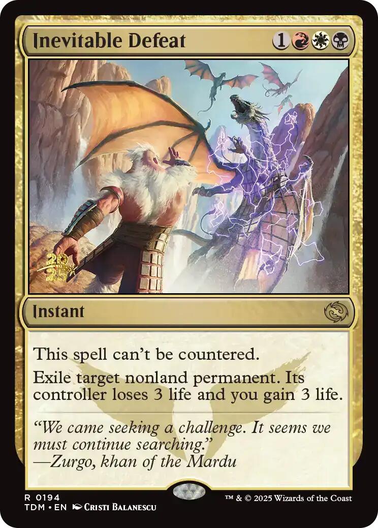 Inevitable Defeat [Tarkir: Dragonstorm Prerelease Promos] | Local Legends