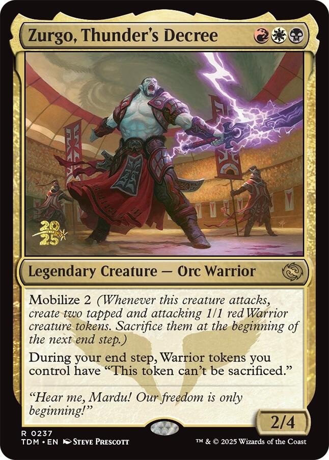 Zurgo, Thunder's Decree [Tarkir: Dragonstorm Prerelease Promos] | Local Legends
