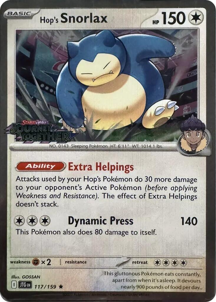 Hop's Snorlax (117/159) (Cosmos Holo) [Scarlet & Violet: Journey Together] | Local Legends
