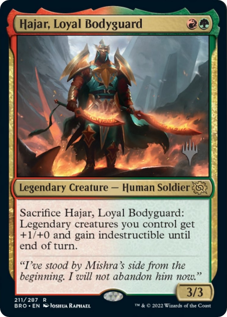 Hajar, Loyal Bodyguard (Promo Pack) [The Brothers' War Promos] | Golgari Games