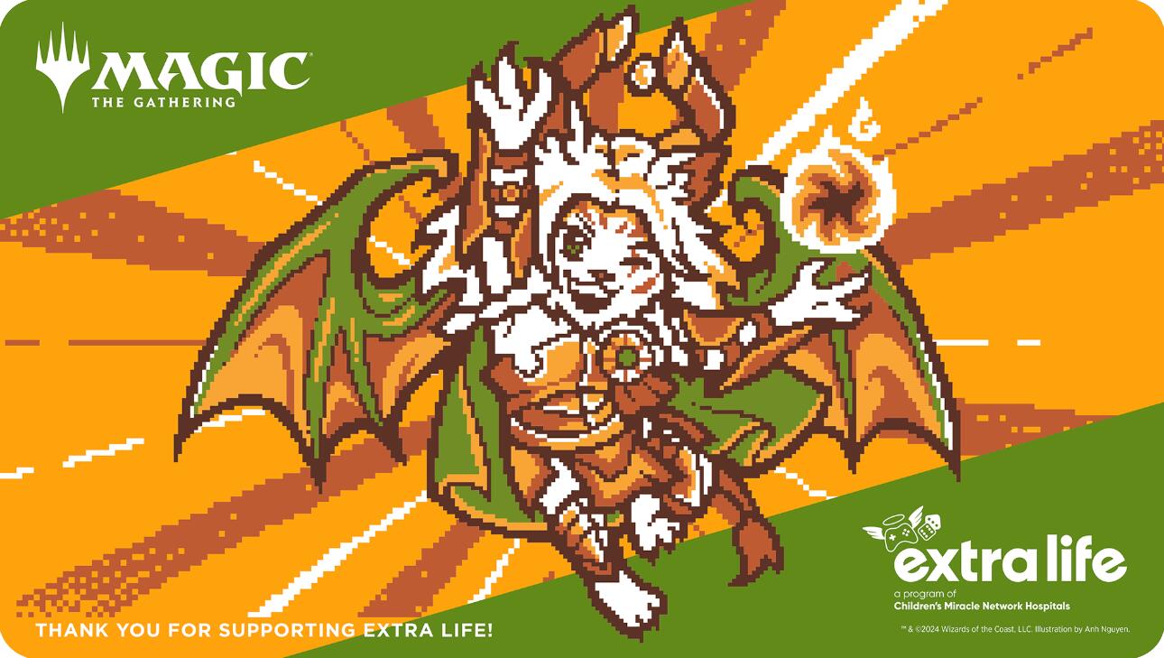 Playmat - Extra Life 2024 (Pixel Ajani) | Local Legends