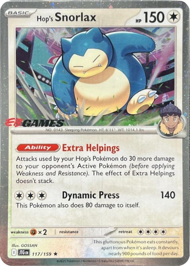 Hop's Snorlax (117/159) (EB Games) (Cosmos Holo) [Scarlet & Violet: Journey Together] | Local Legends