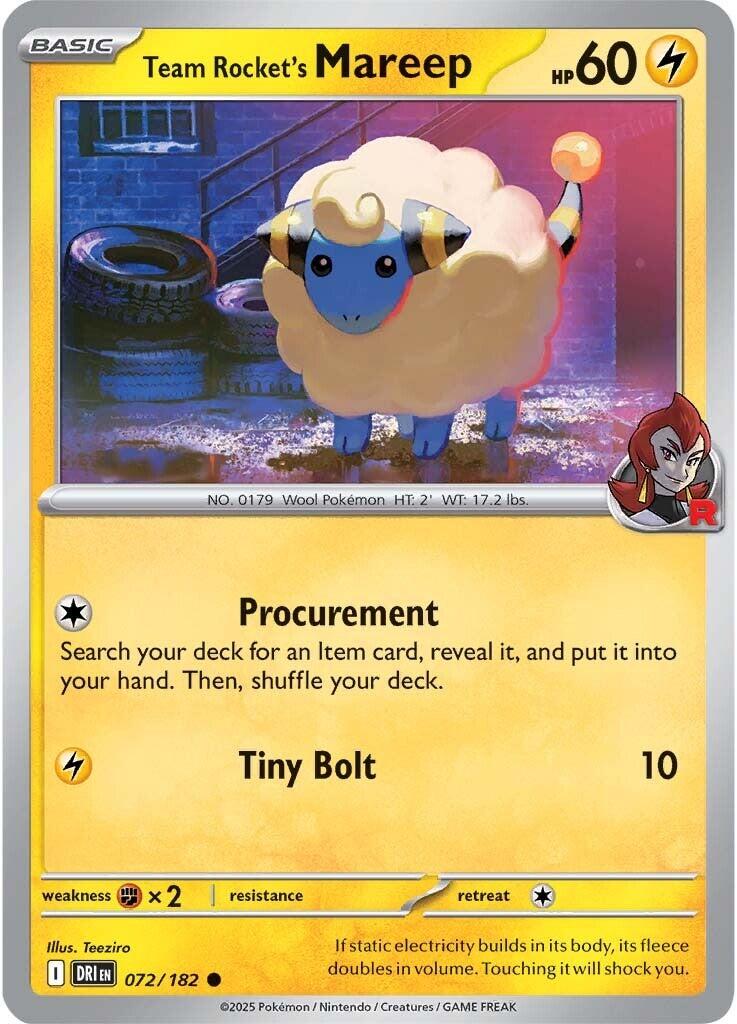 Team Rocket's Mareep (072/182) [Scarlet & Violet: Destined Rivals] | Local Legends