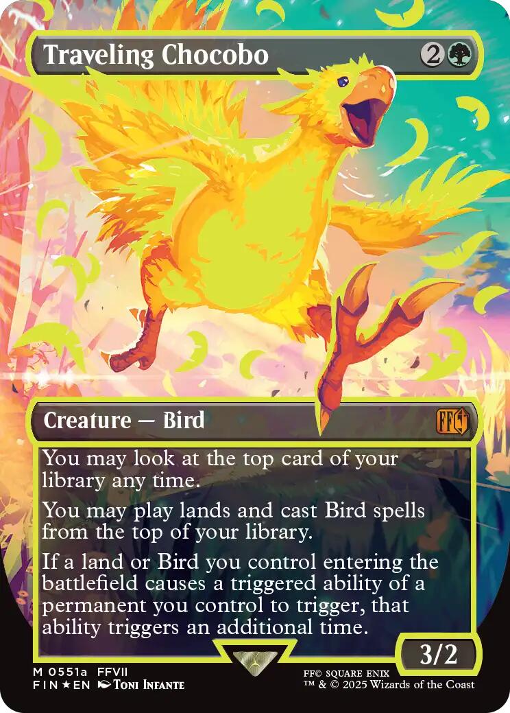 Traveling Chocobo (Borderless) (Neon Ink Yellow) [FINAL FANTASY] | Local Legends