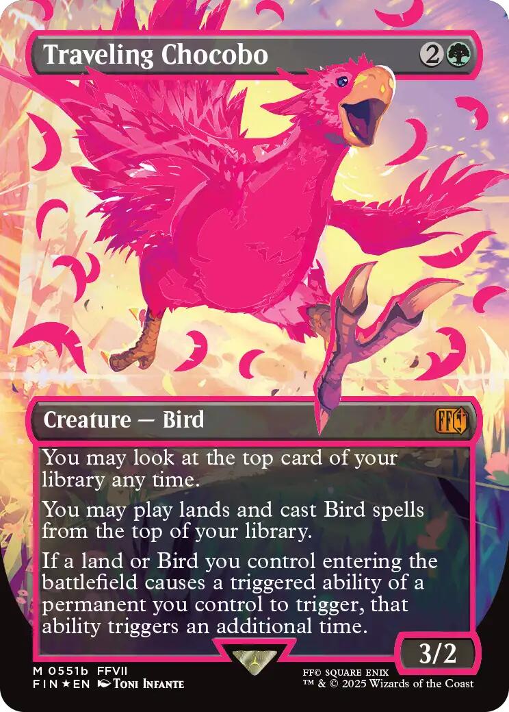 Traveling Chocobo (Borderless) (Neon Ink Pink) [FINAL FANTASY] | Local Legends