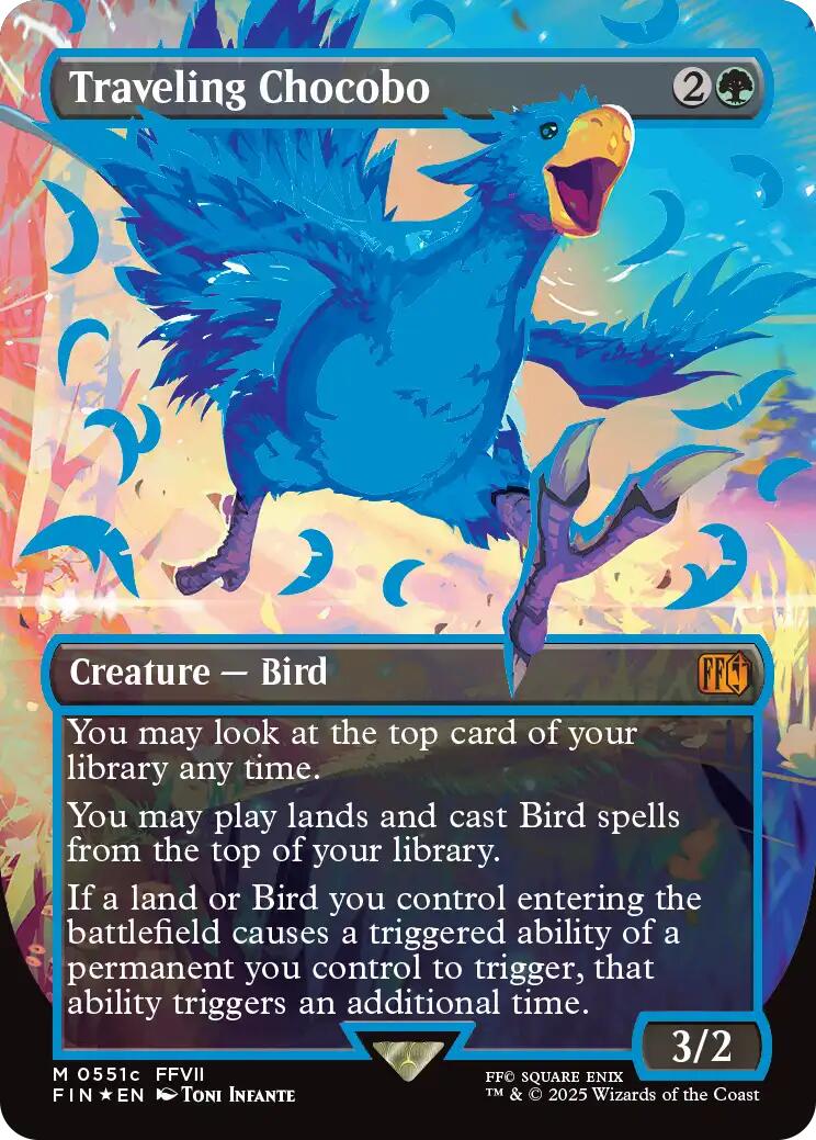 Traveling Chocobo (Borderless) (Neon Ink Blue) [FINAL FANTASY] | Local Legends