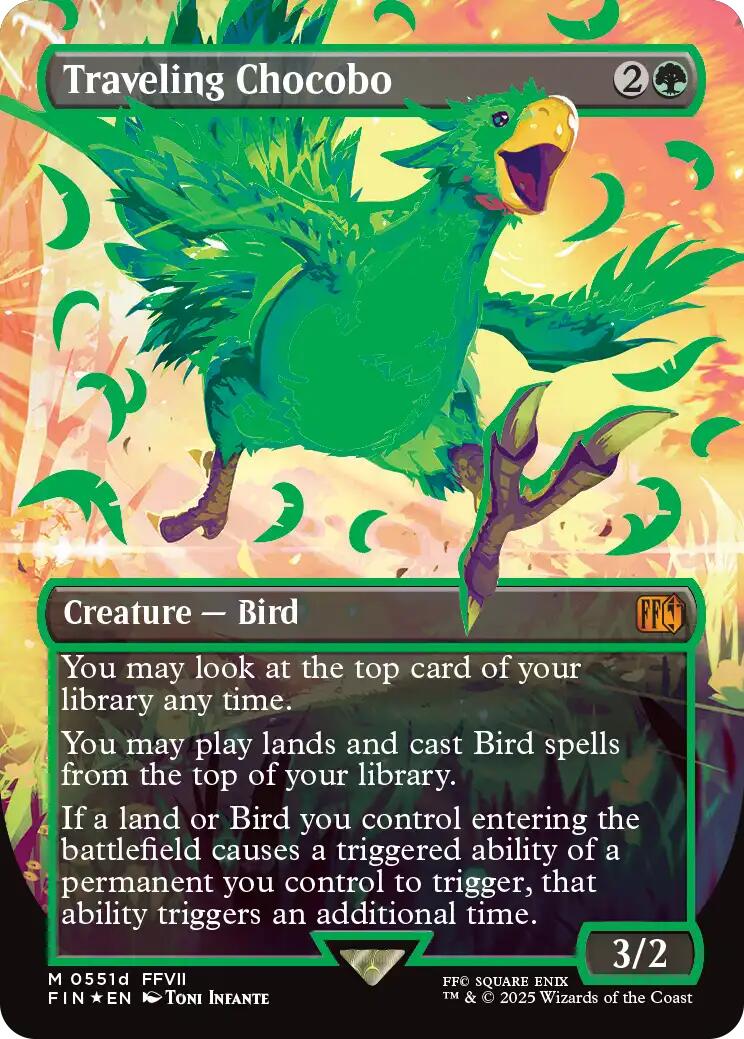 Traveling Chocobo (Borderless) (Neon Ink Green) [FINAL FANTASY] | Local Legends