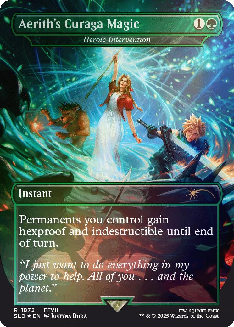 Aerith's Curaga Magic - Heroic Intervention (Rainbow Foil) [Secret Lair Drop Series] | Local Legends