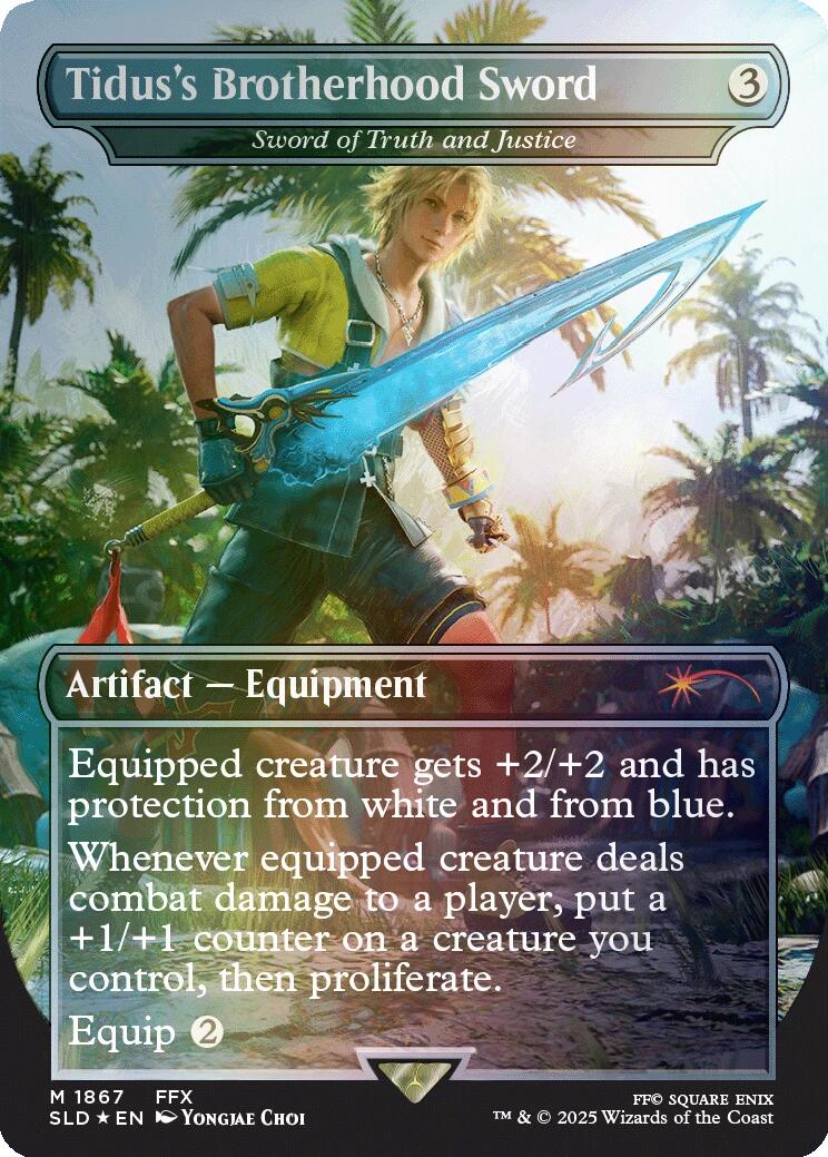 Tidus's Brotherhood Sword - Sword of Truth and Justice (Rainbow Foil) [Secret Lair Drop Series] | Local Legends