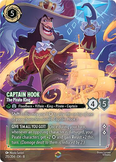Captain Hook - The Pirate King (Enchanted) (215/204) [Reign of Jafar] | Local Legends