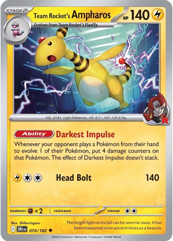 Team Rocket's Ampharos (074/182) [Scarlet & Violet: Destined Rivals] | Local Legends