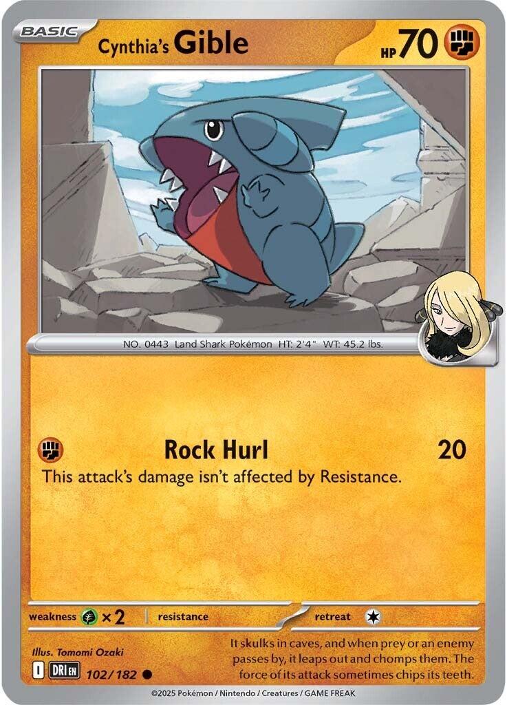 Cynthia's Gible (102/182) [Scarlet & Violet: Destined Rivals] | Local Legends