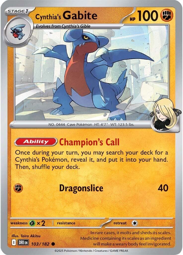 Cynthia's Gabite (103/182) [Scarlet & Violet: Destined Rivals] | Local Legends