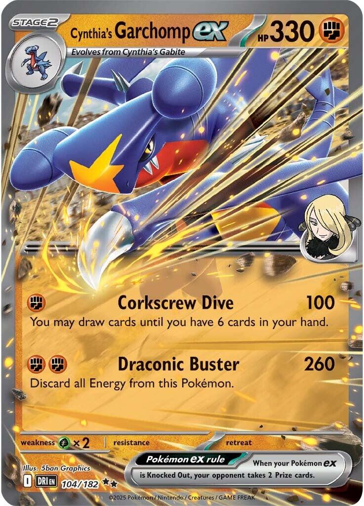 Cynthia's Garchomp ex (104/182) [Scarlet & Violet: Destined Rivals] | Local Legends