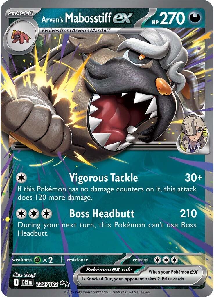 Arven's Mabosstiff ex (139/182) [Scarlet & Violet: Destined Rivals] | Local Legends